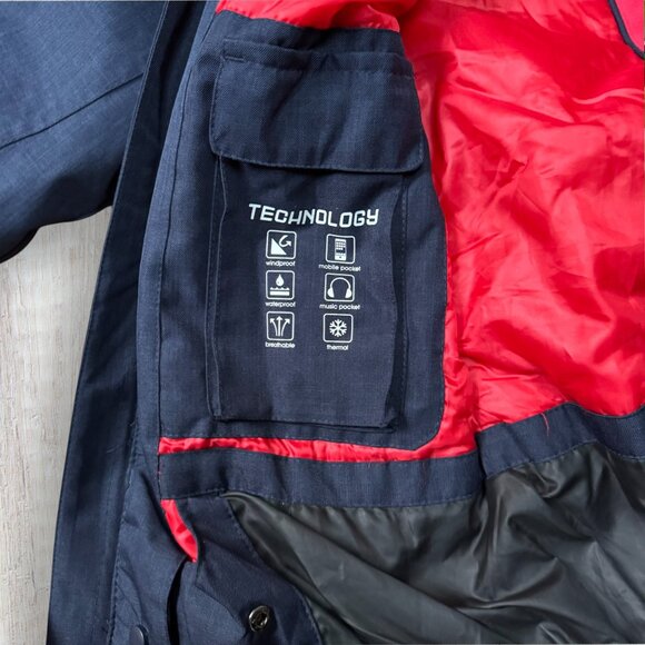 Crivit Waterproof Ski Snowboard Jacket Women’s Size 6 (EU 38) Navy/Red - Picture 4 of 9